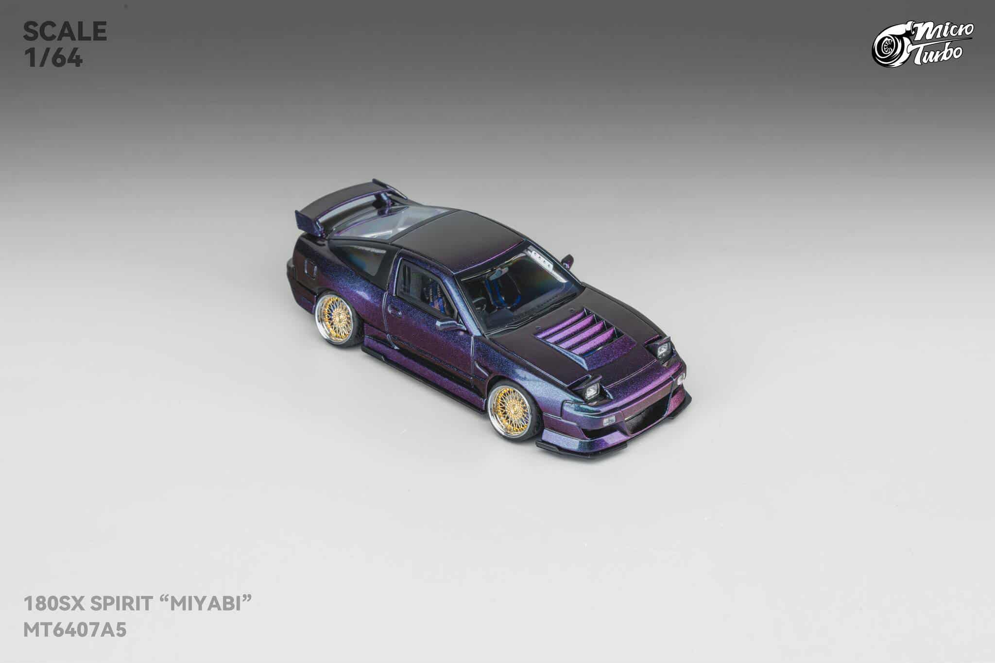 Micro Turbo 1:64 Custom Rocket Bunny Nissan 180SX - Purple GMHS Special Edition