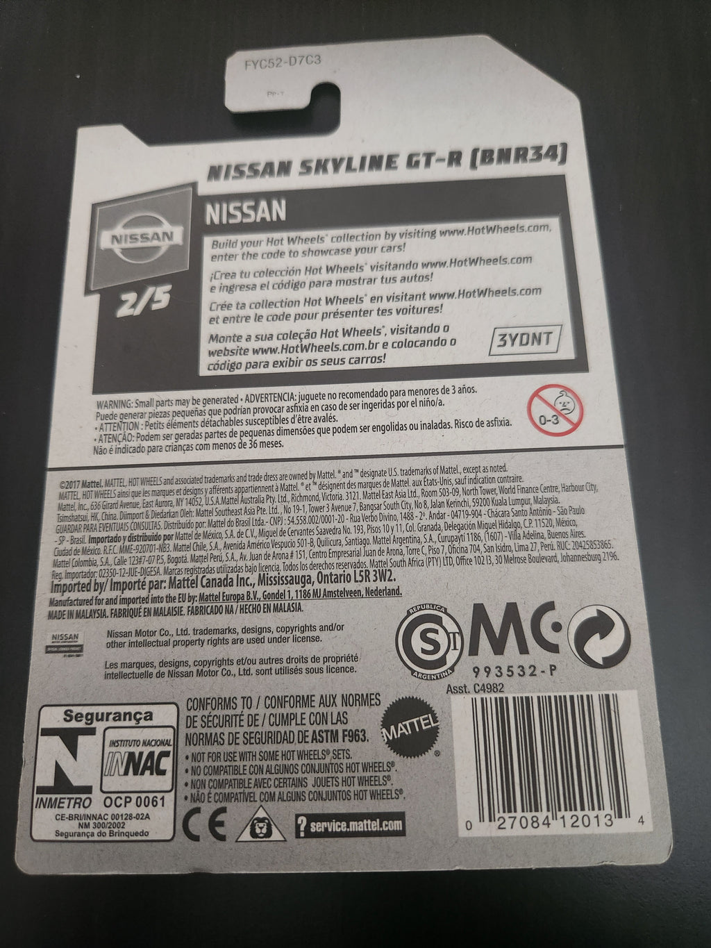 Hotwheels Nissan Skyline GTR R34