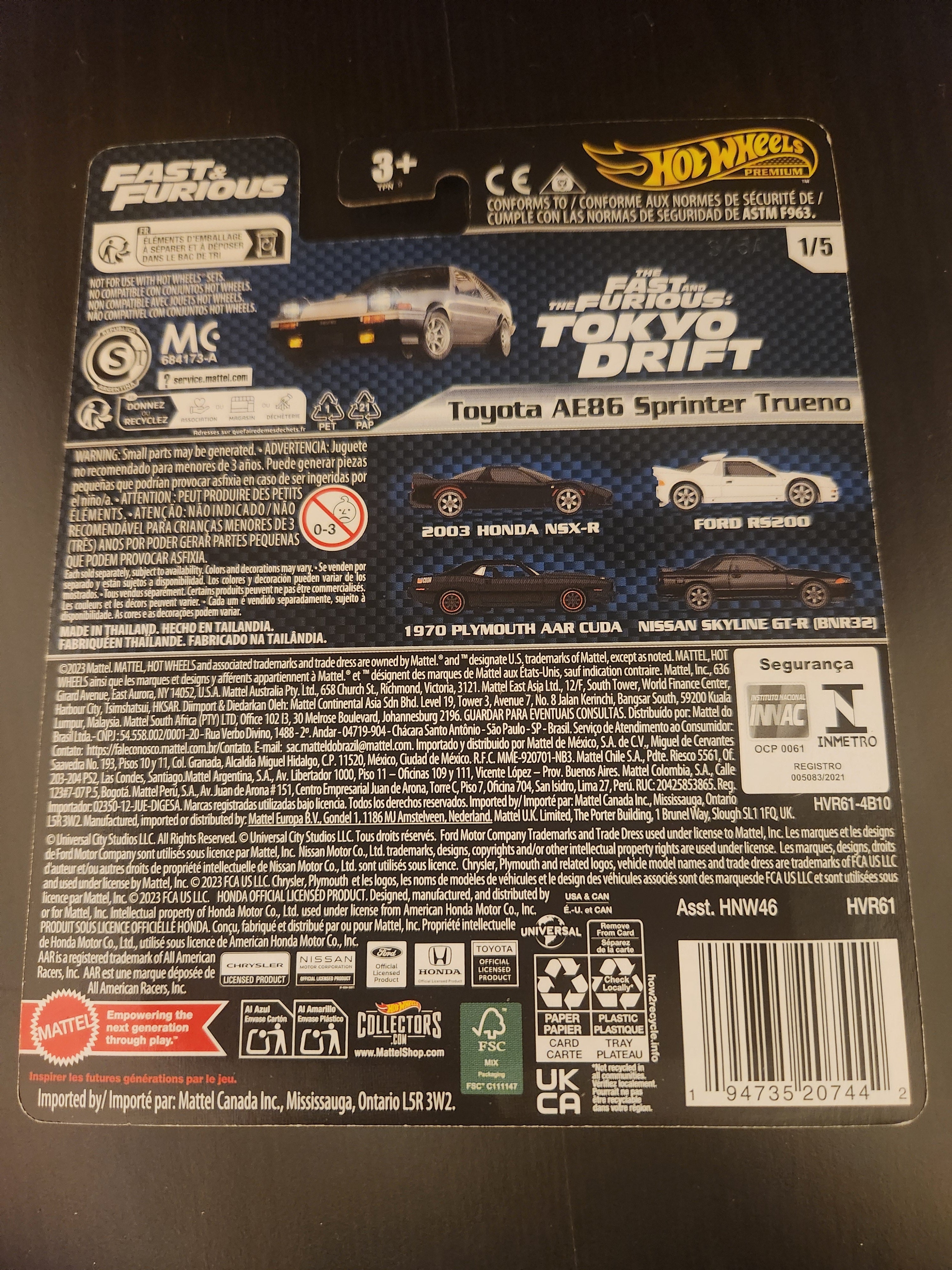 Hotwheels Toyota AE86 Sprinter Trueno