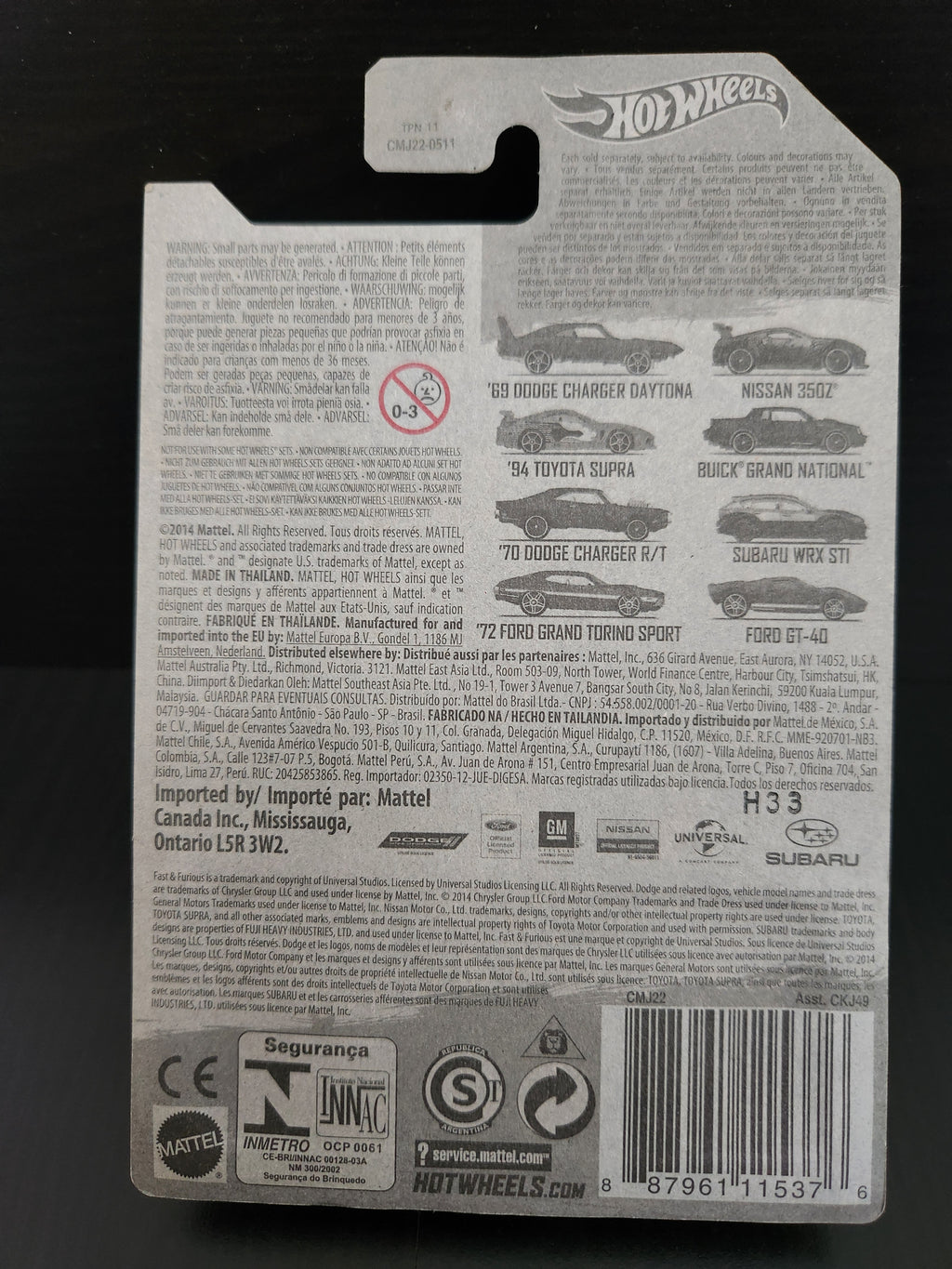 Hotwheels 2 fast 2 furious 94 Toyota Supra