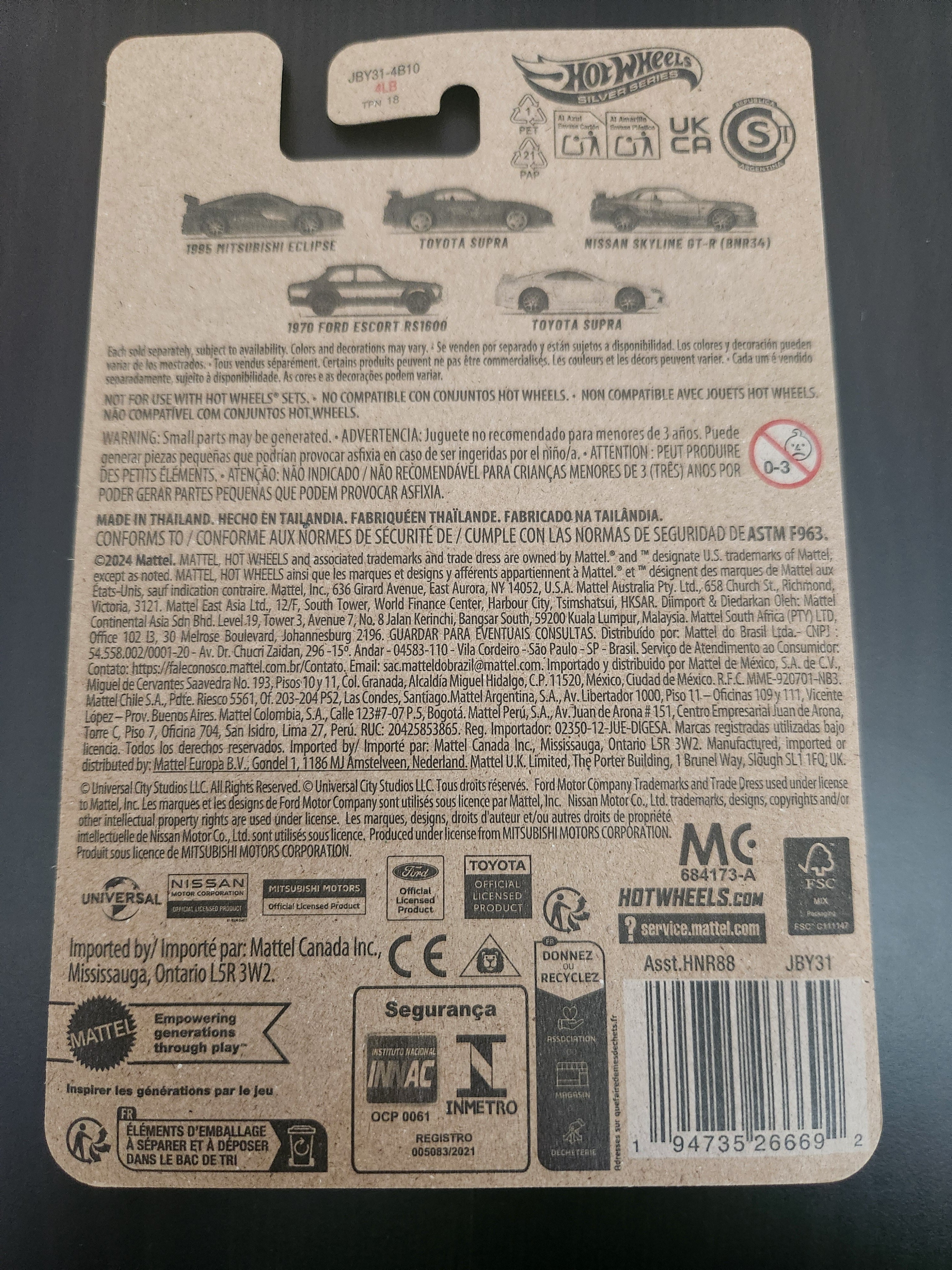 Hotwheels Fast and Furious Silver Series Skyline GTR R34