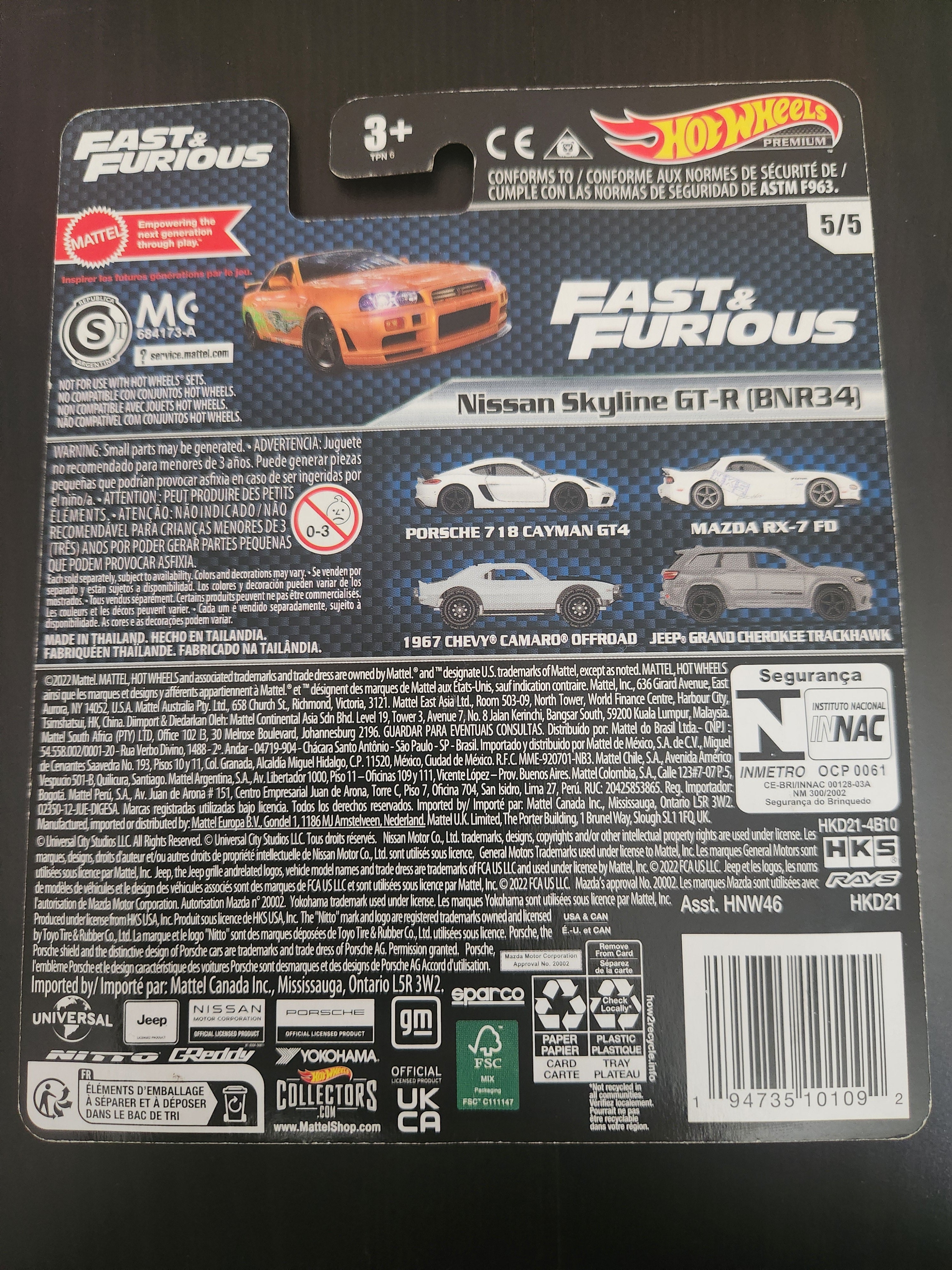 Hotwheels Fast and Furious Skyline GTR R34