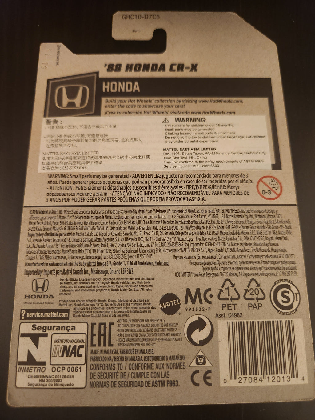 Hotwheels Honda 88 CRX